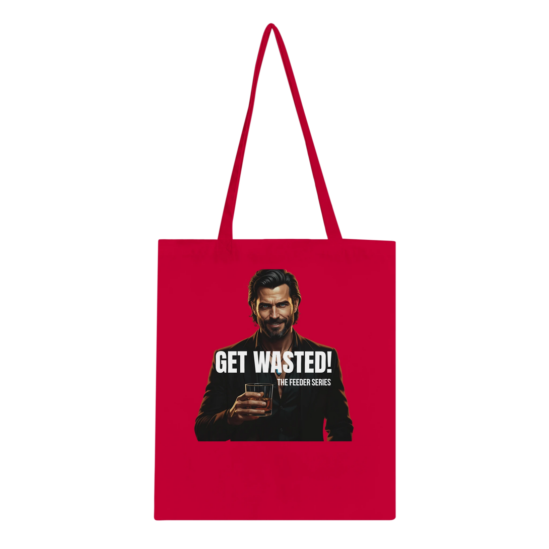 Luxe Noir Get Wasted tote bag for everyday use, inspired by the world of Goldblood.”