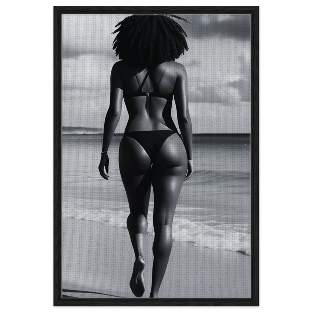 cinematic wall art of bella graves from the feeder series in tropical beach setting