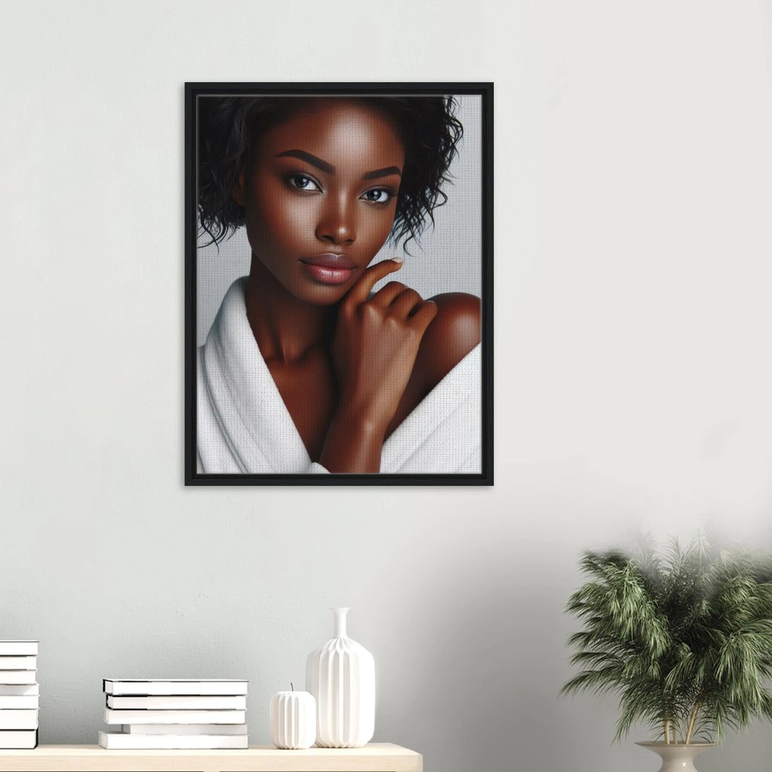 framed wall art of Joanna Martin from The Feeder Series displayed in modern living room setting