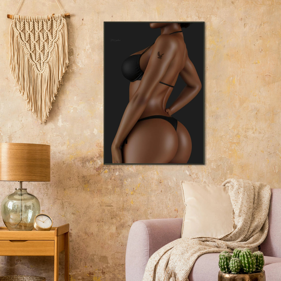 modern bedroom interior featuring in your dreams mf framed poster from luxe noir collection