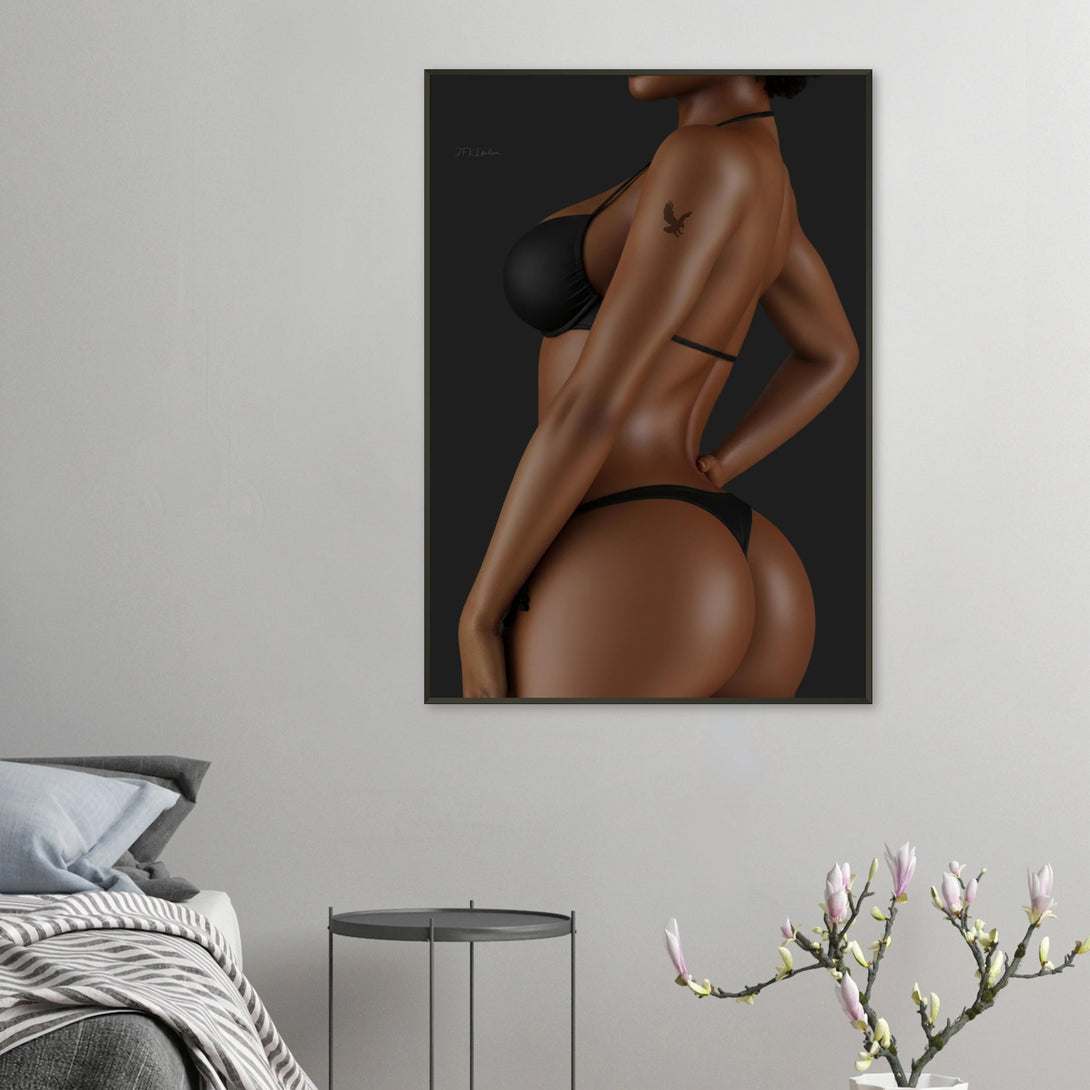 in your dreams mf art print displayed on wall with black aluminum frame and matte finish