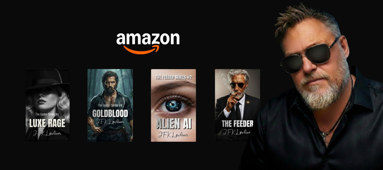 The Feeder by JFK Løvlien — Book 1-4 of The Feeder Series, dark crime thriller, assassins, Amazon jungle, power and conspiracy